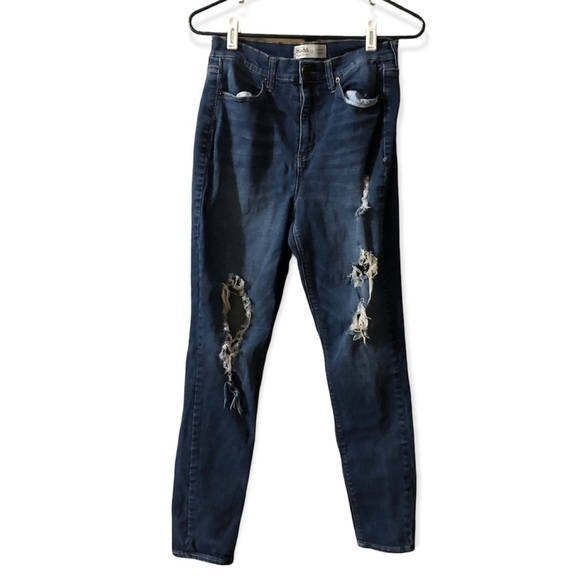 Mudd FLX Jeans Stretch‎ High Rise Jegging 13 Women’s Junior Ripped Distressed - Picture 1 of 10